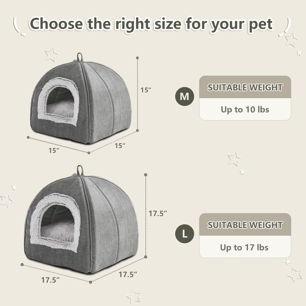 WINDRACING Cat Bed Cave 2-in-1 design provides private hideaway or open space.