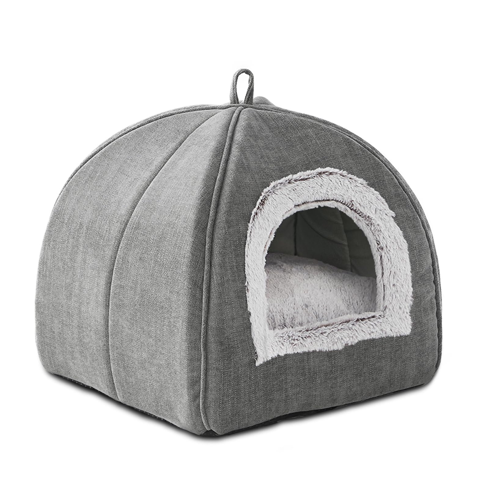 WINDRACING Cat Bed Cave with arch top offers roomy lounging space for indoor cats.