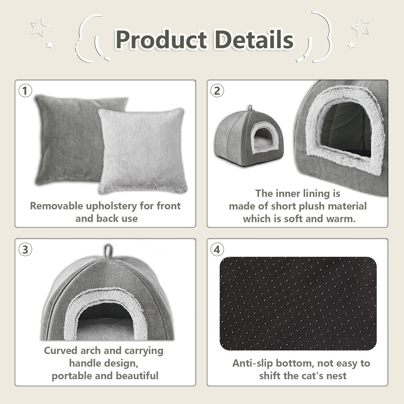 WINDRACING Cat Bed Cave folds flat for easy travel and storage.