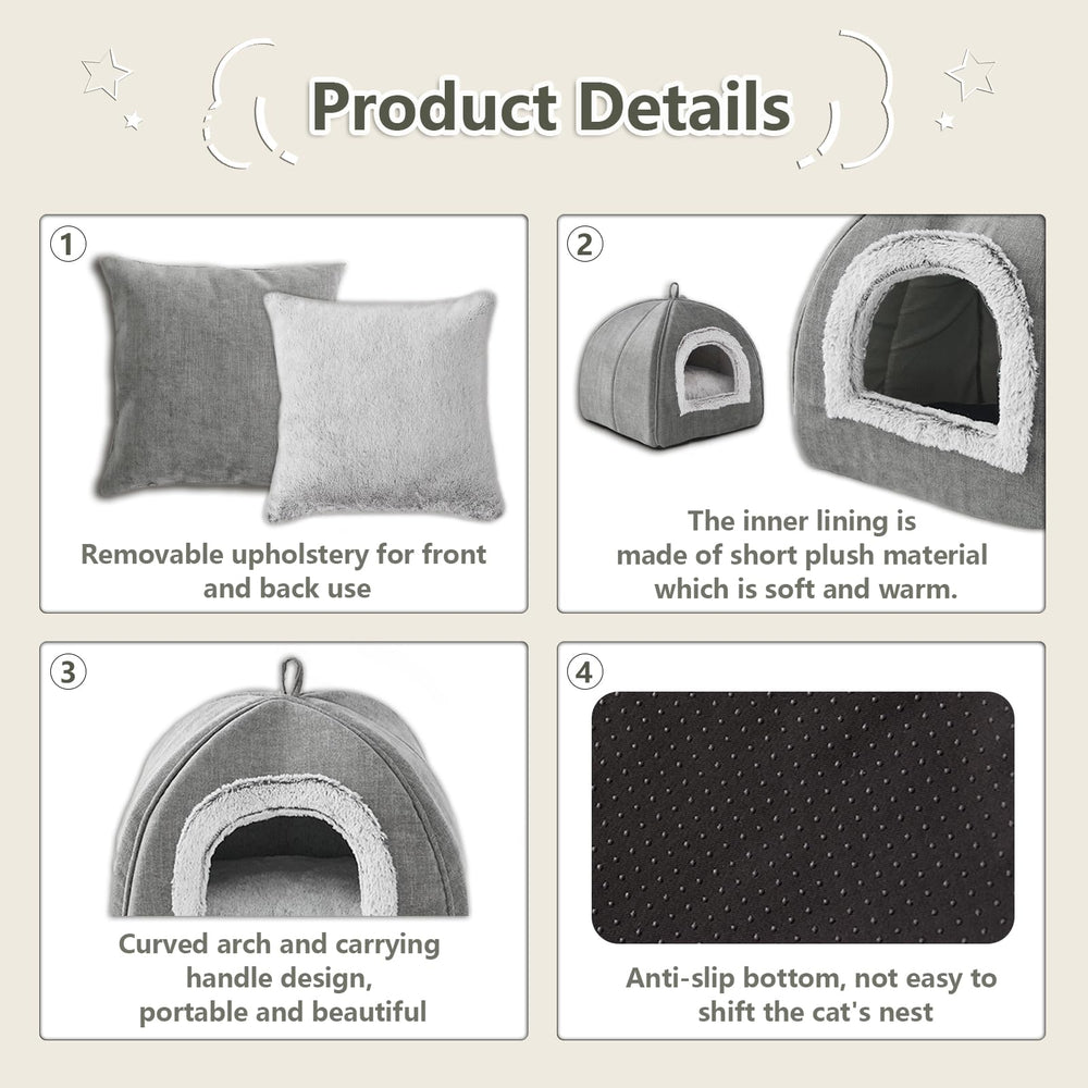 WINDRACING Cat Bed Cave folds flat for easy travel and storage.