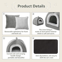 WINDRACING Cat Bed Cave folds flat for easy travel and storage.