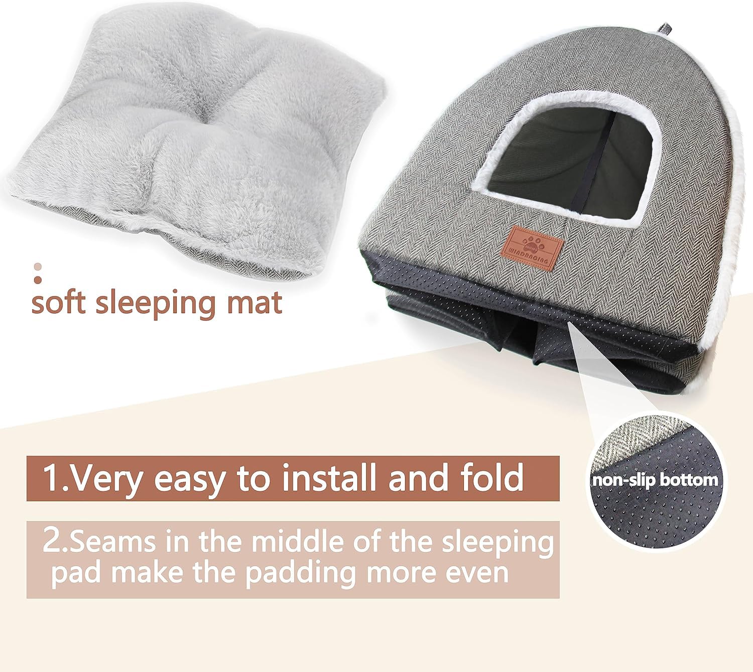 WINDRACING cat bed foldable portable design for easy travel.