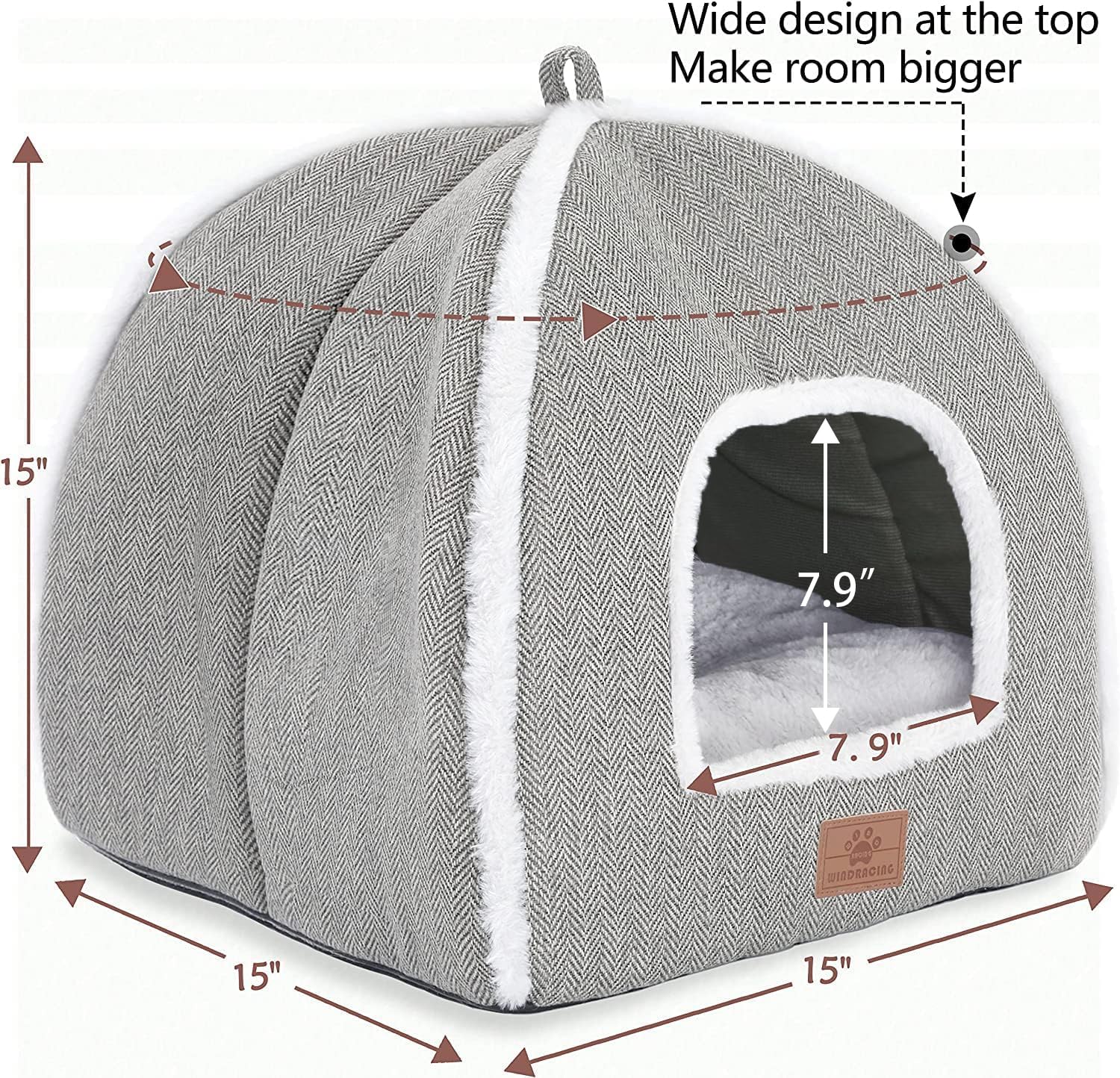 WINDRACING cat bed non-slip base prevents sliding.