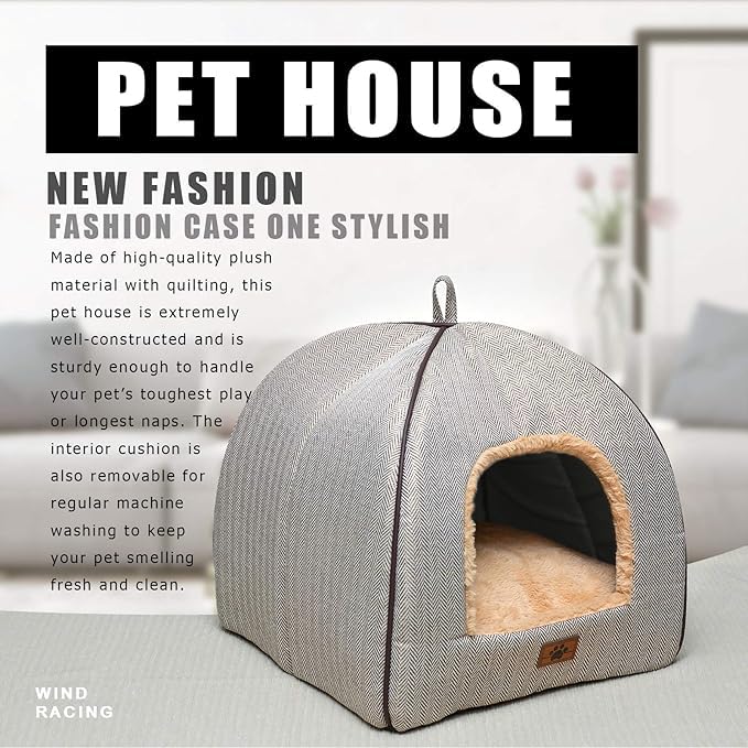 WindRacing cat bed non-slip bottom keeps it stable on floors.