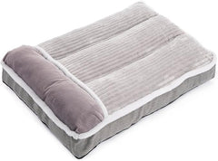WindRacing large grey dog bed - side view demonstrates low profile for crate fit.