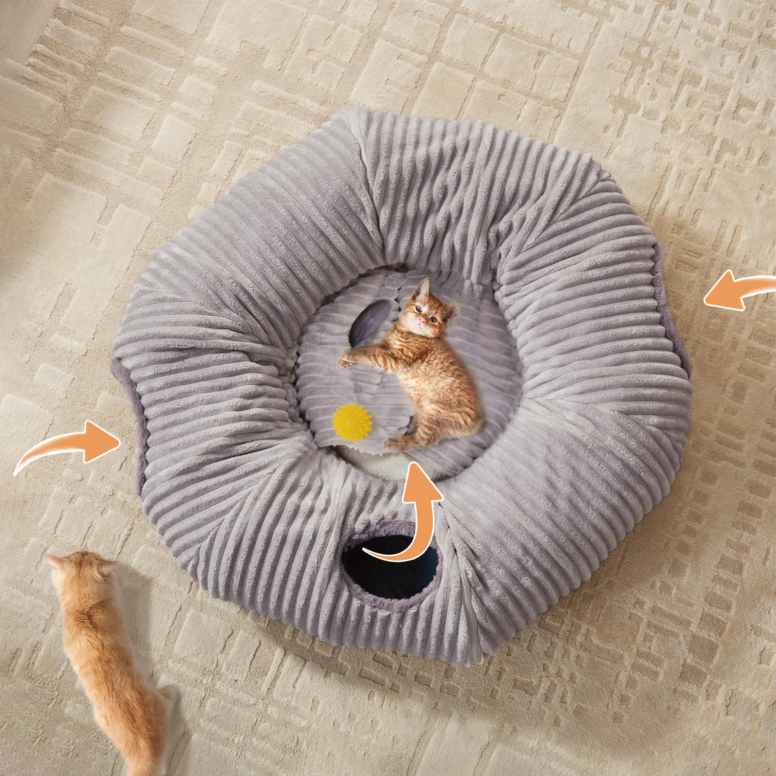 WINDRACING hideplace for kitty invites exploration while providing secure sleeping corners.