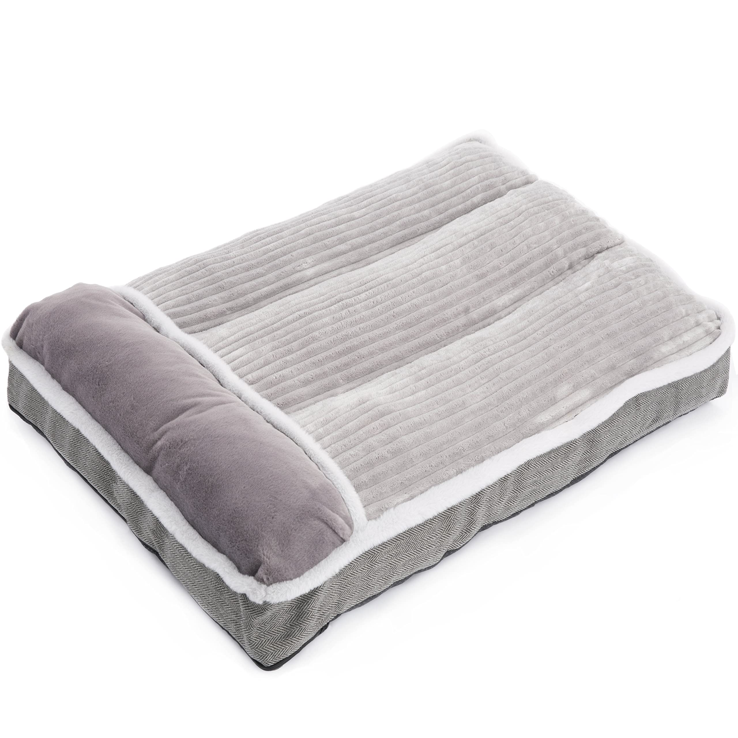WINDRACING large dog bed on sofa for plush, cozy lounging.