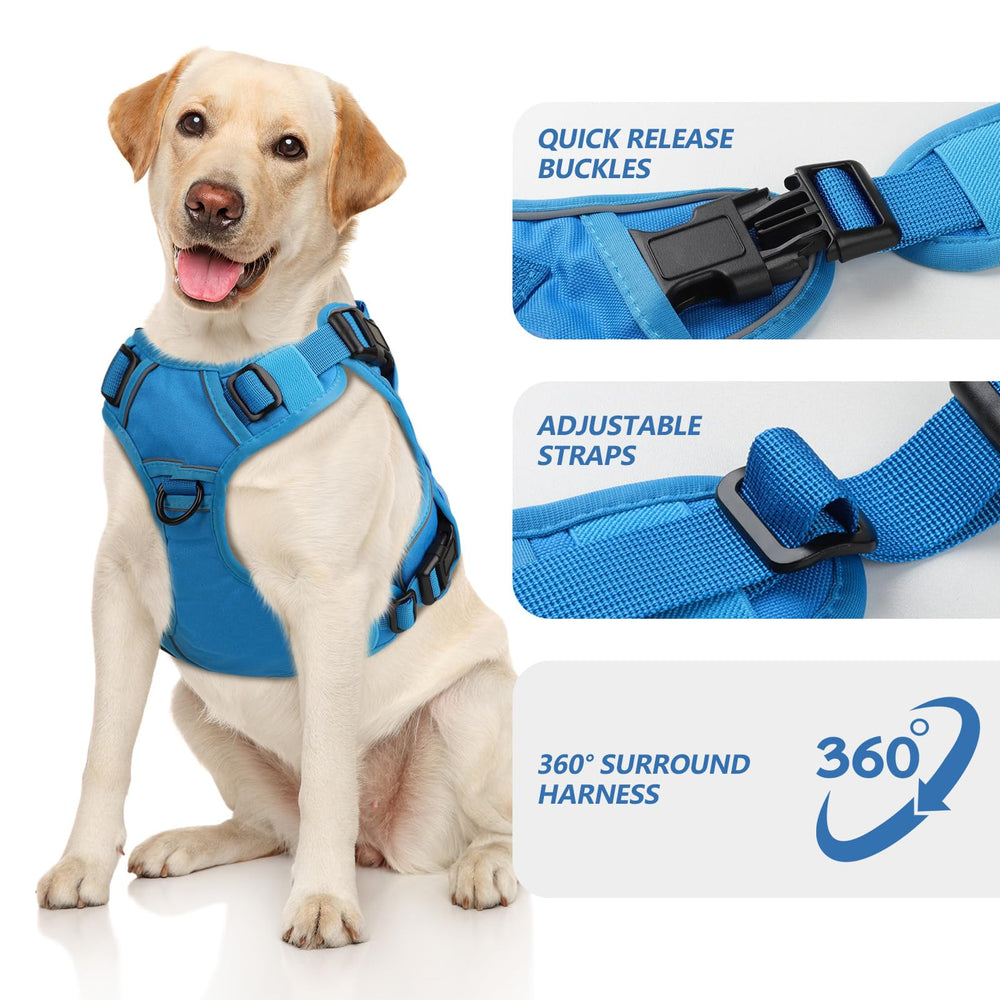 WINGOIN blue tactical harness, side-entry wear reduces resistance during put-on.