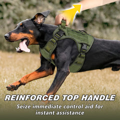 WINGOIN Green Tactical Dog Harness side-entry buckle for easy on/off
