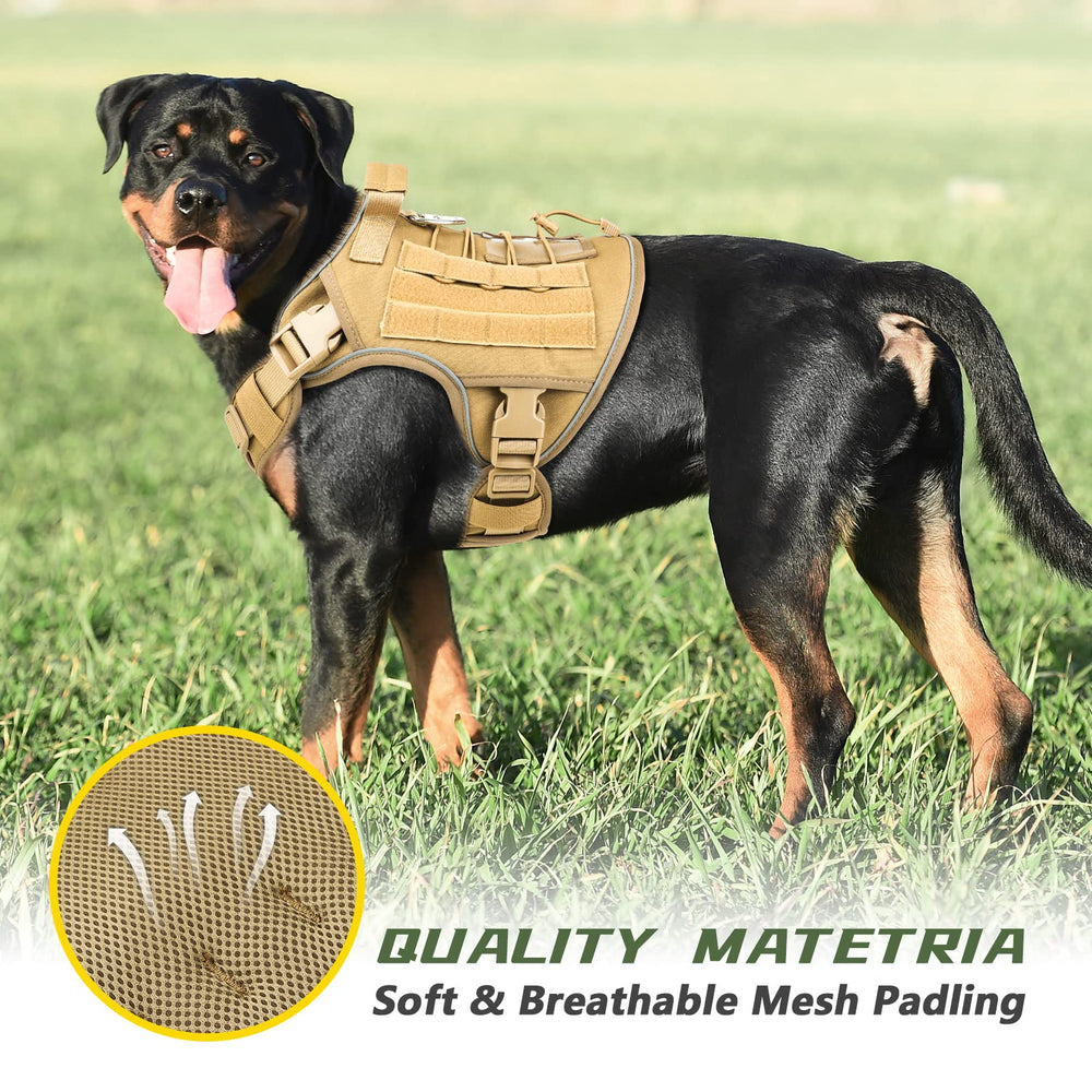 WINGOIN military nylon harness for large breeds supports hiking and training.