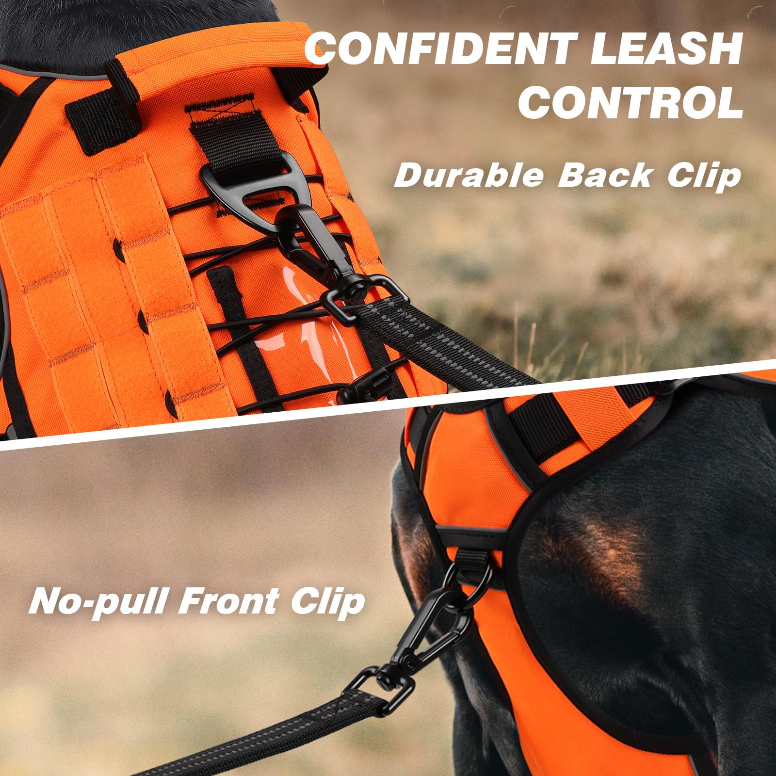 Wingoin Orange tactical harness close-up stitching demonstrates durability.