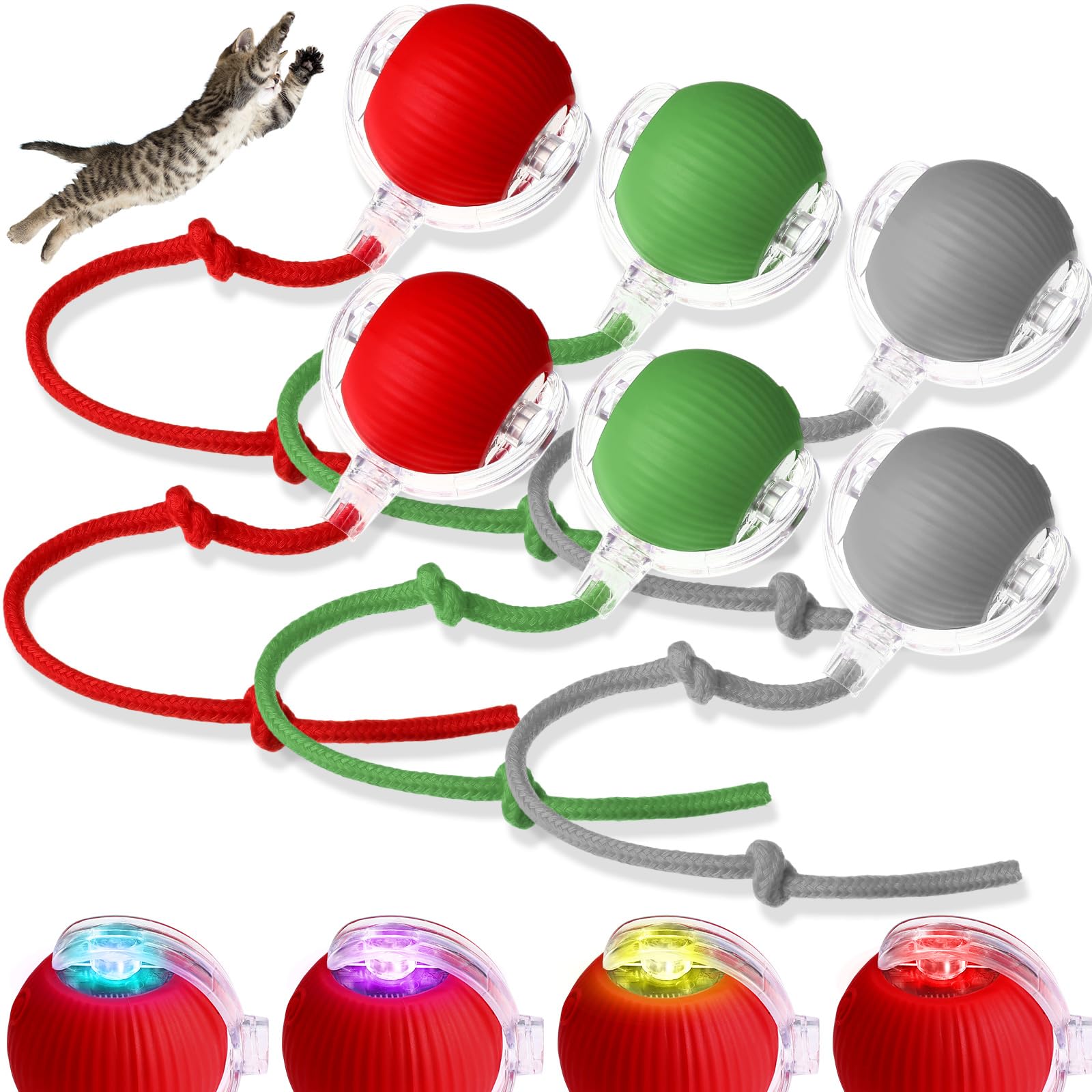 WinnerWhy six-pack green cat ball toy for active indoor play.