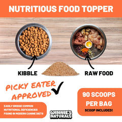 Winnie's Naturals Beef Organ Complex packaging image features a resealable pouch for fresh, mess-free daily use.