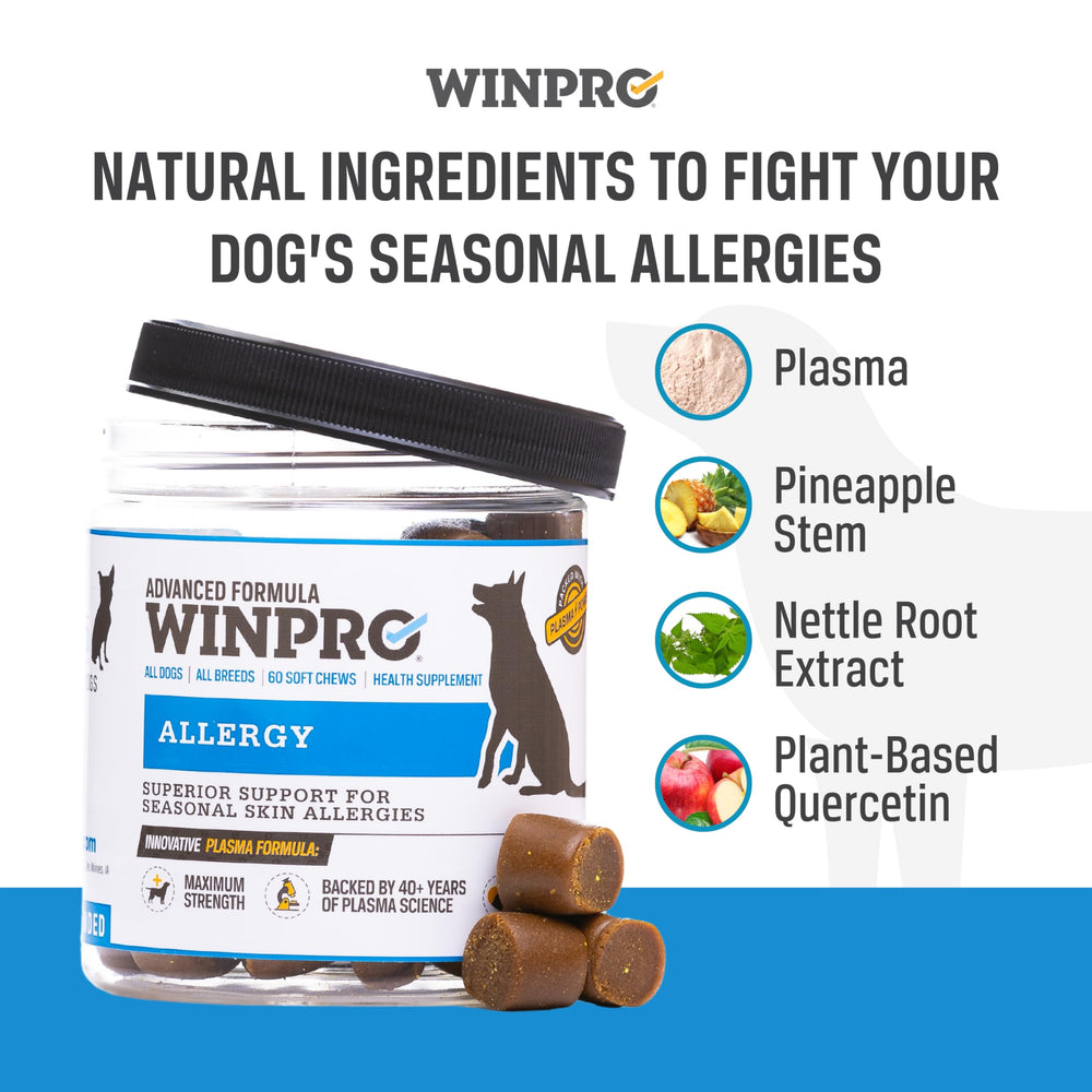 WINPRO Allergy Chews plasma formula D on packaging