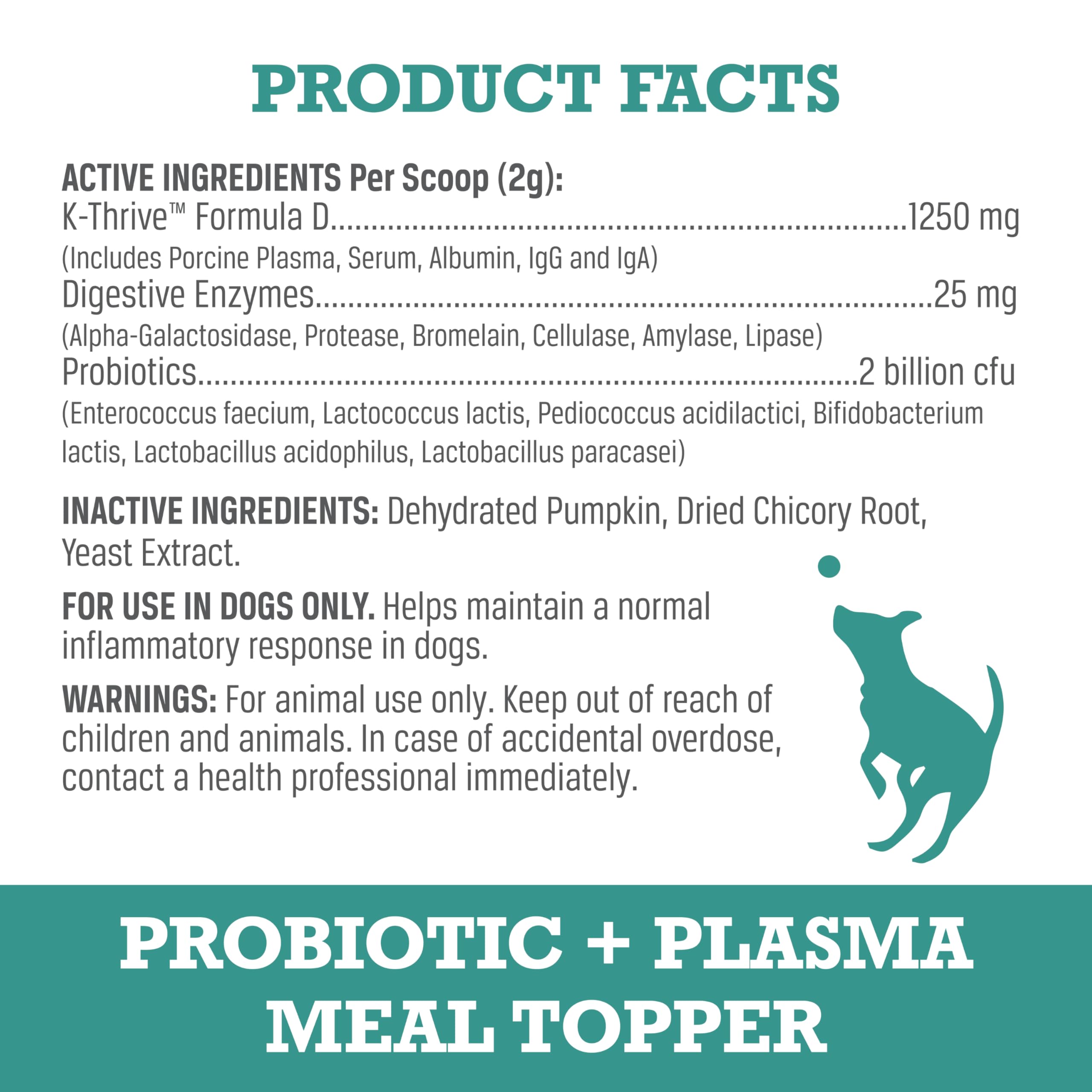 WINPRO Dog Probiotic Powder scoop demonstrates easy serving to support gut health.