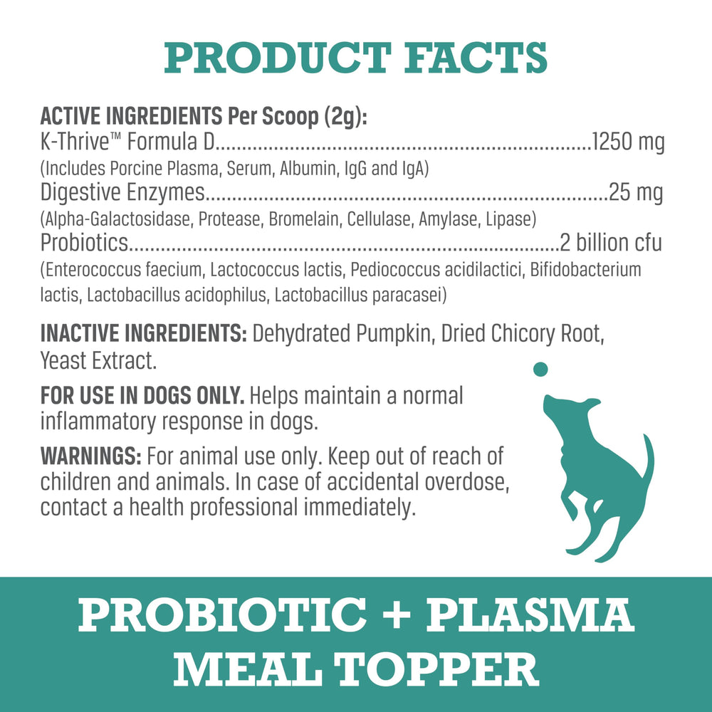 WINPRO Dog Probiotic Powder scoop demonstrates easy serving to support gut health.