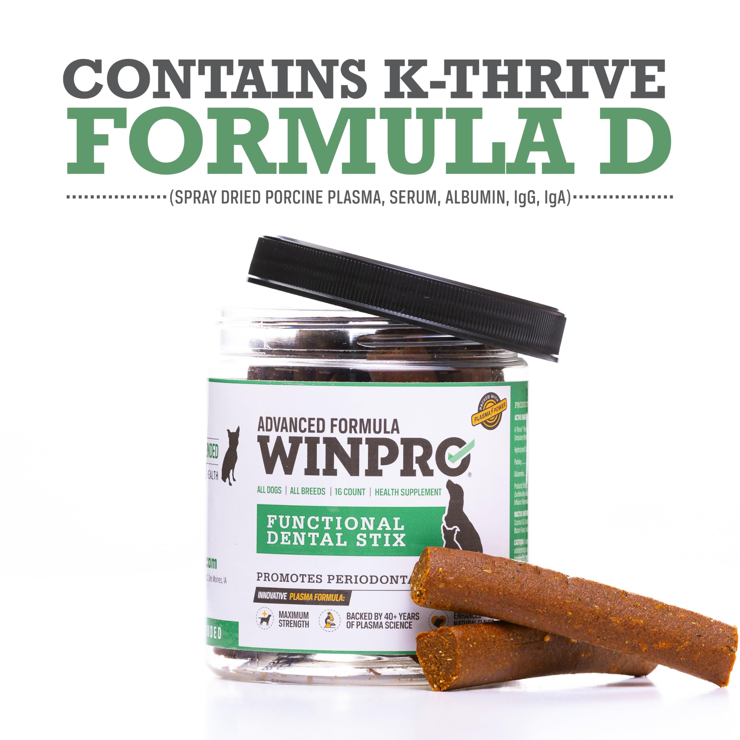 Parsley and glutamine ingredients shown with WINPRO branding.