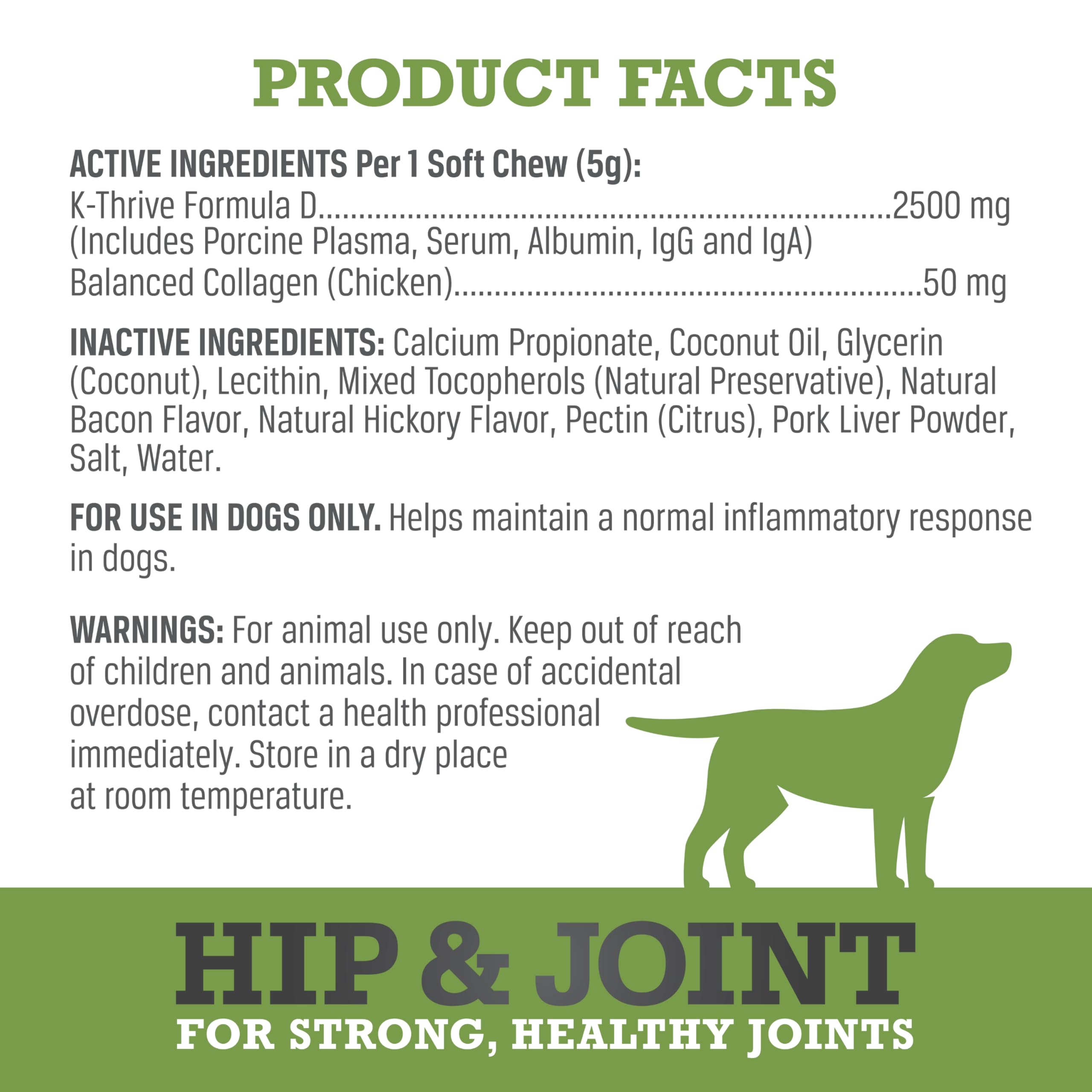 WINPRO natural bacon hickory flavor chews provide tasty joint support for dogs.