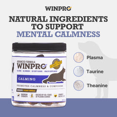 WINPRO Taurine and Theanine label emphasizes natural relaxation support.