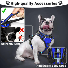 WINSEE no-pull front clip harness reduces pulling for calmer strolls.