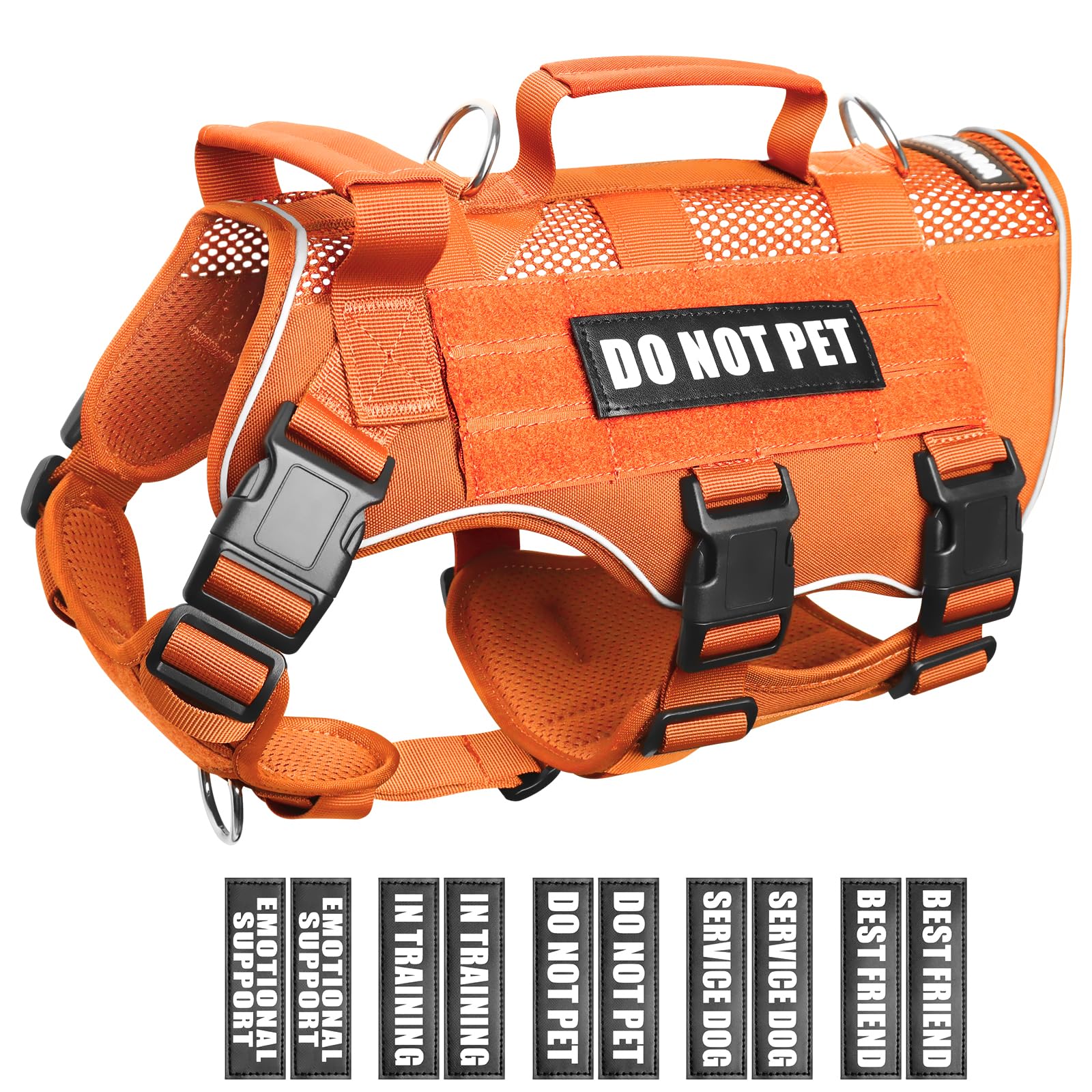 WINSEE mesh harness with patches for breathable daily walks