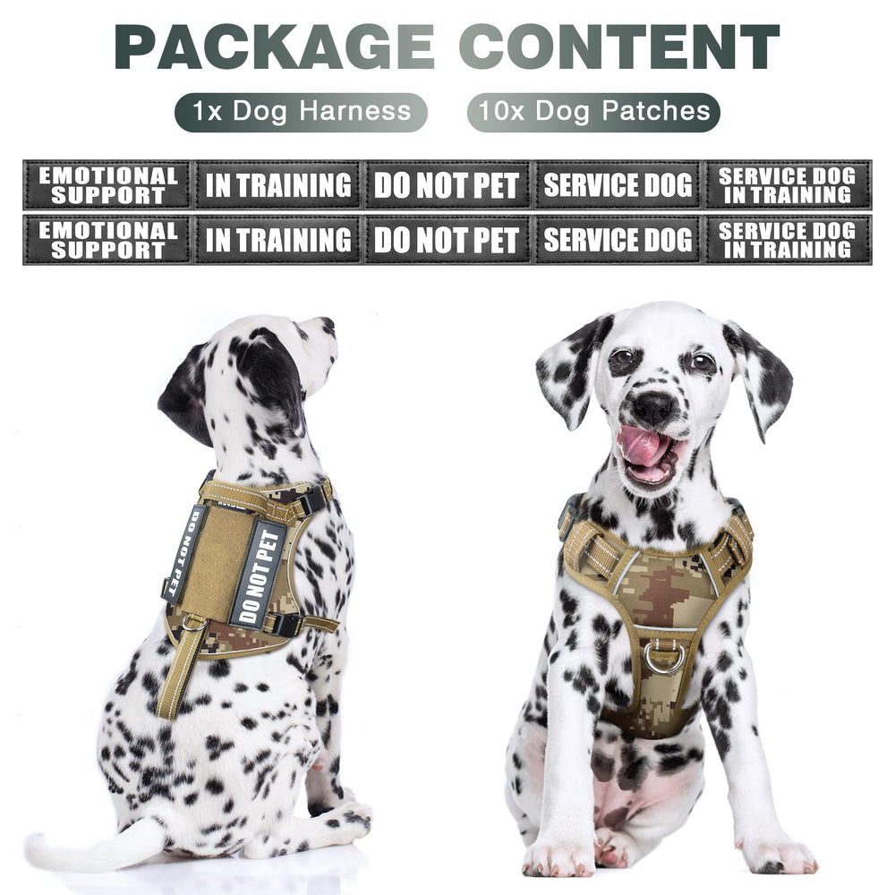 WINSEE Tactical Dog Harness back clip for relaxed walking and no-pull support.