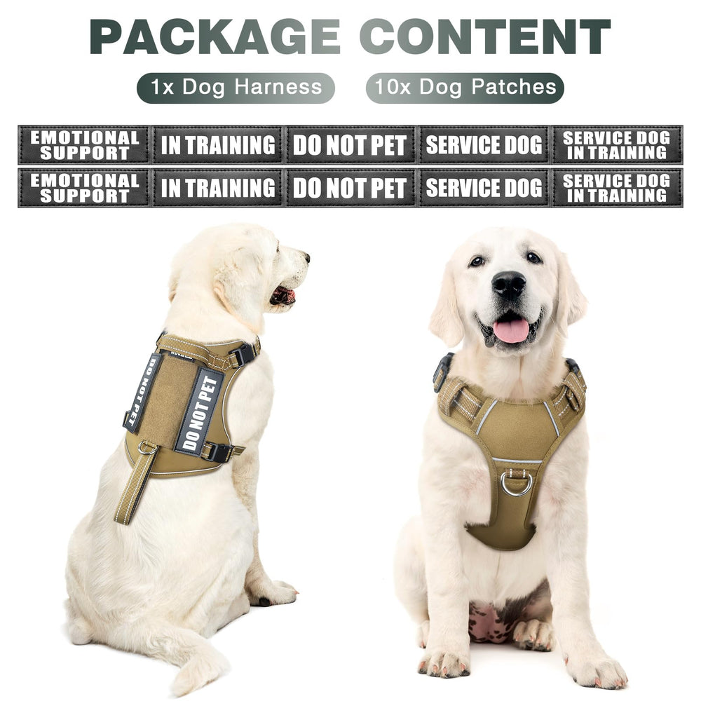WINSEE tactical dog harness back view featuring a sturdy handle for controlled walks.