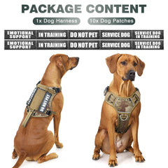 WINSEE tactical dog harness back view highlighting adjustable fit and sturdy handle.