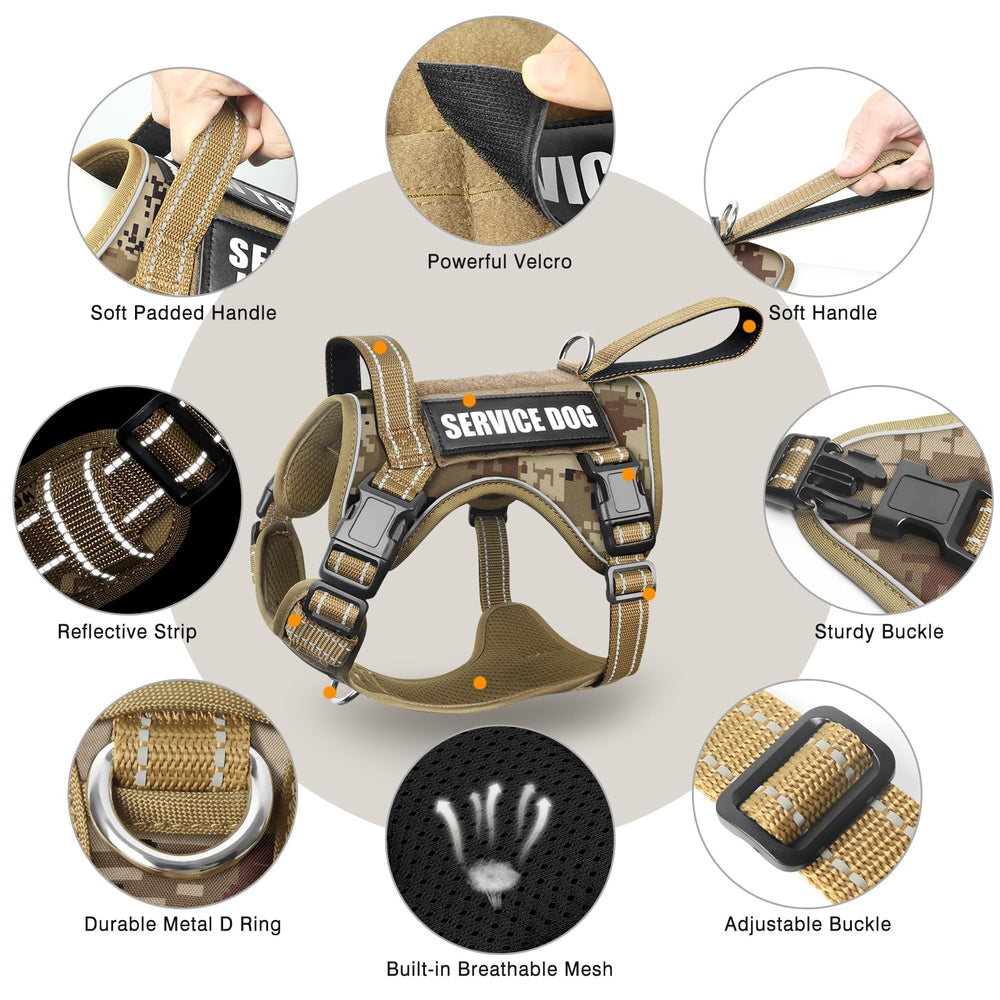 WINSEE tactical harness with reflective nylon for higher visibility during walks.