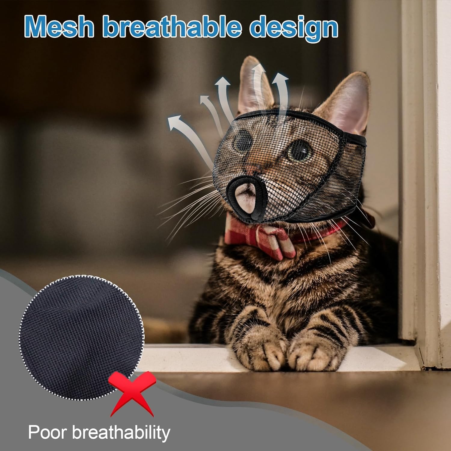 Wintchuk cat muzzle folds flat for easy storage when not in use