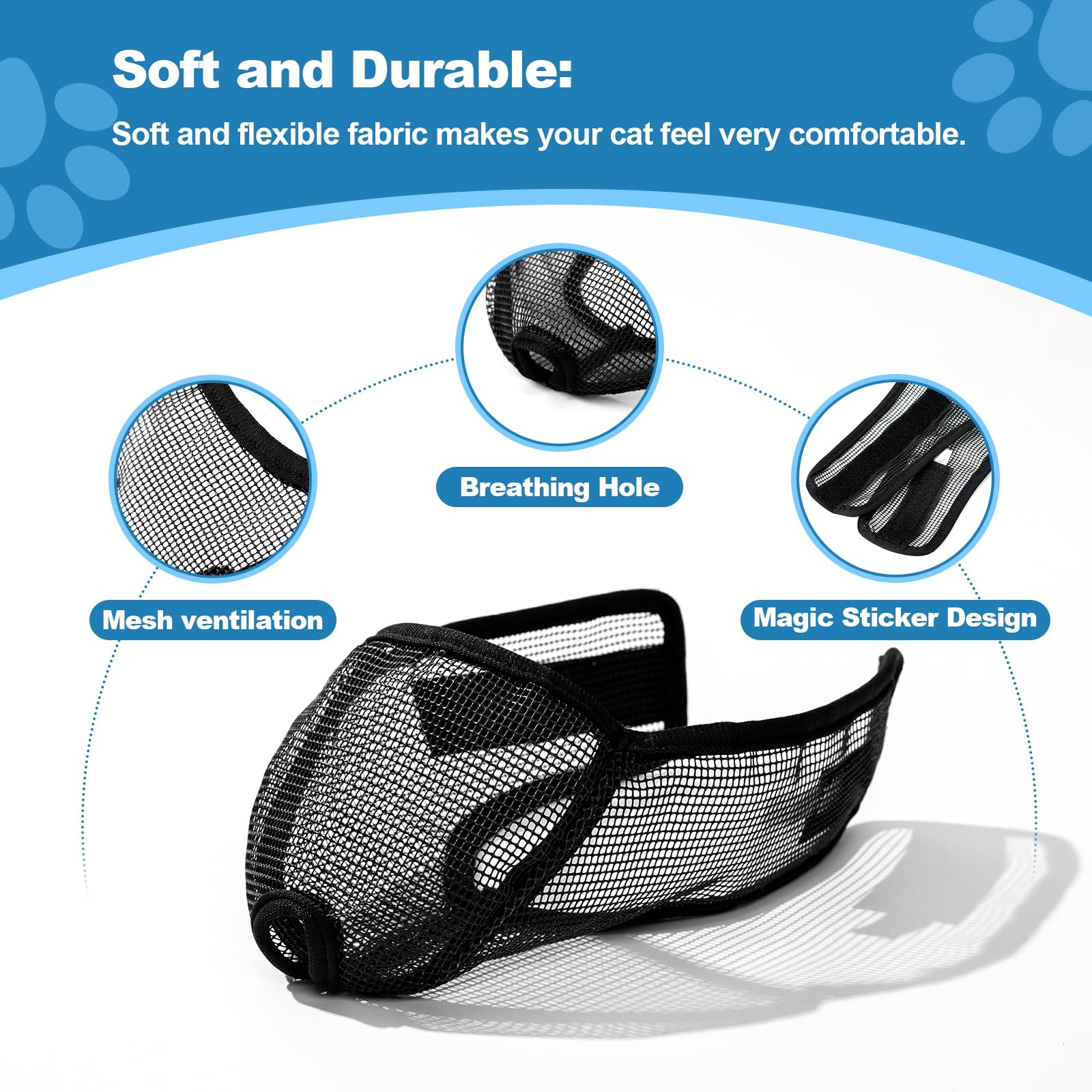 Wintchuk cat muzzle designed for grooming and nail trimming sessions