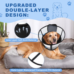 WinWeal dog cone collar outer transparent PVC for clear vision.
