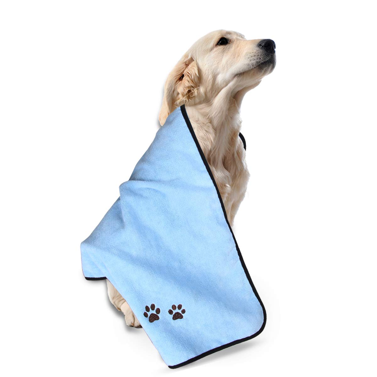 Chemical-free, hypoallergenic microfiber keeps pets comfy during drying.