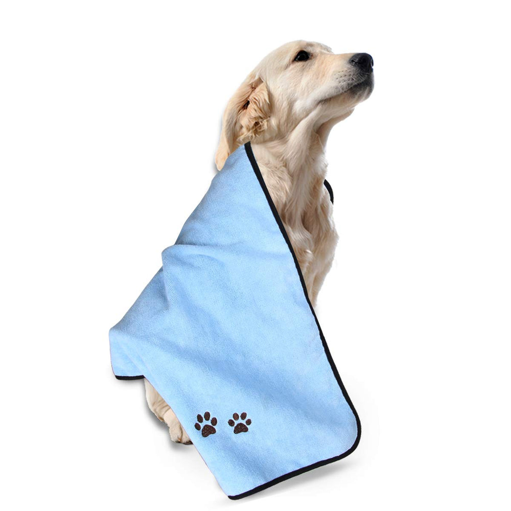 Chemical-free, hypoallergenic microfiber keeps pets comfy during drying.