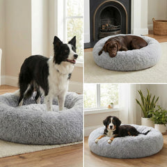 WisQoo calming bed with overstuffed-fill-pp-foam cushions restful comfort.