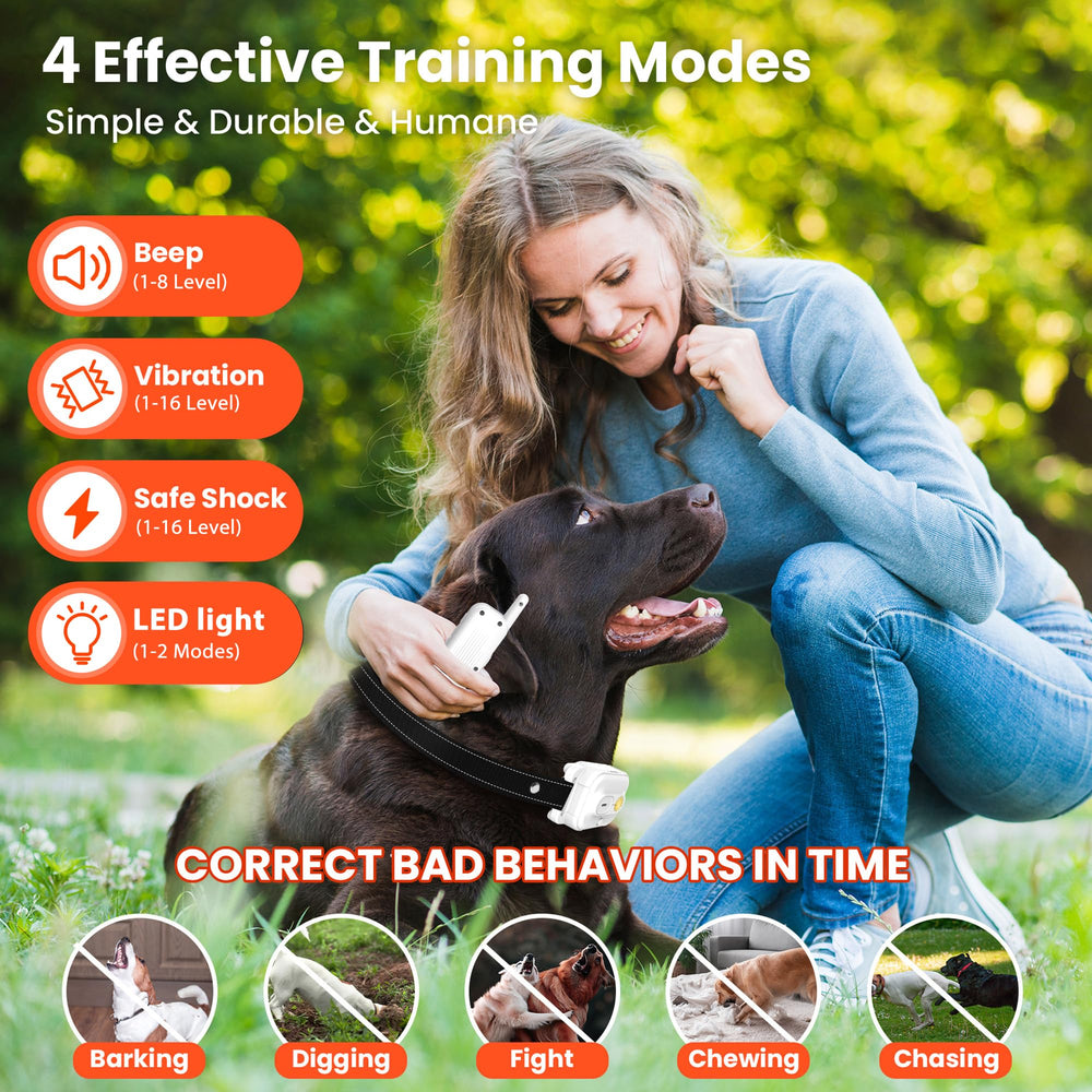 Wissilor training collar shows 3300ft range for outdoor training.