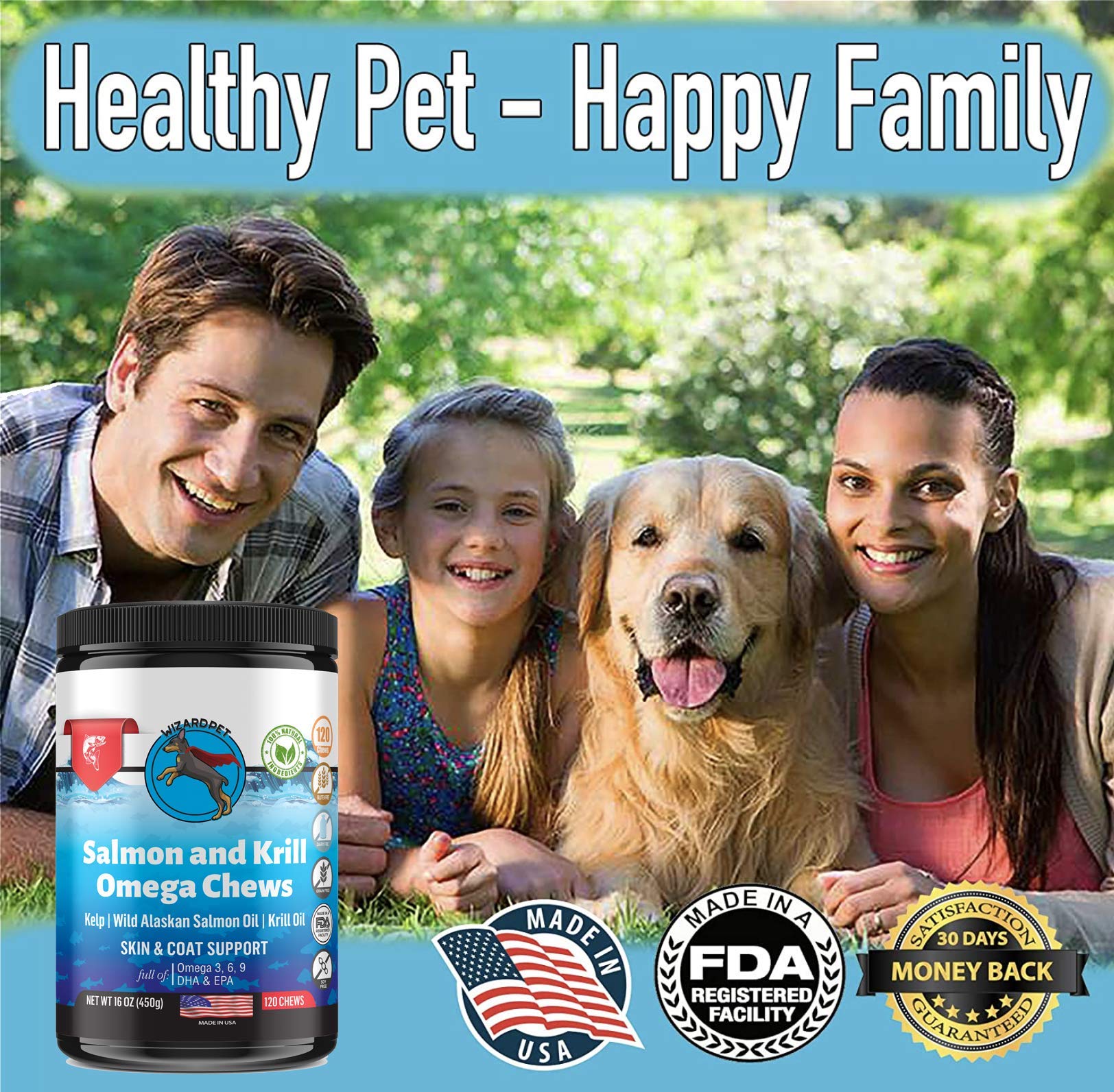 Kelp and vitamins support a balanced coat and immunity.