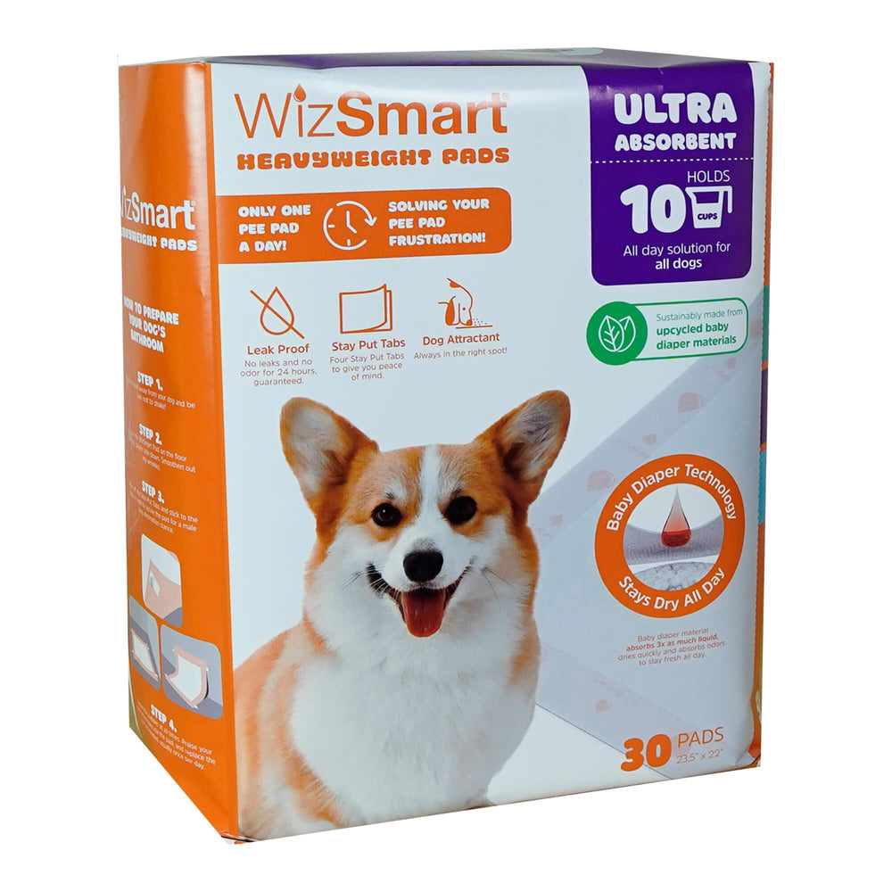 WizSmart Heavyweight pads offer large coverage for big dogs on floors
