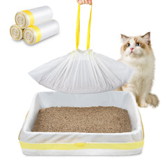 WJXWHSWX jumbo litter bags, top view, large capacity for open litter boxes, ideal for busy homes