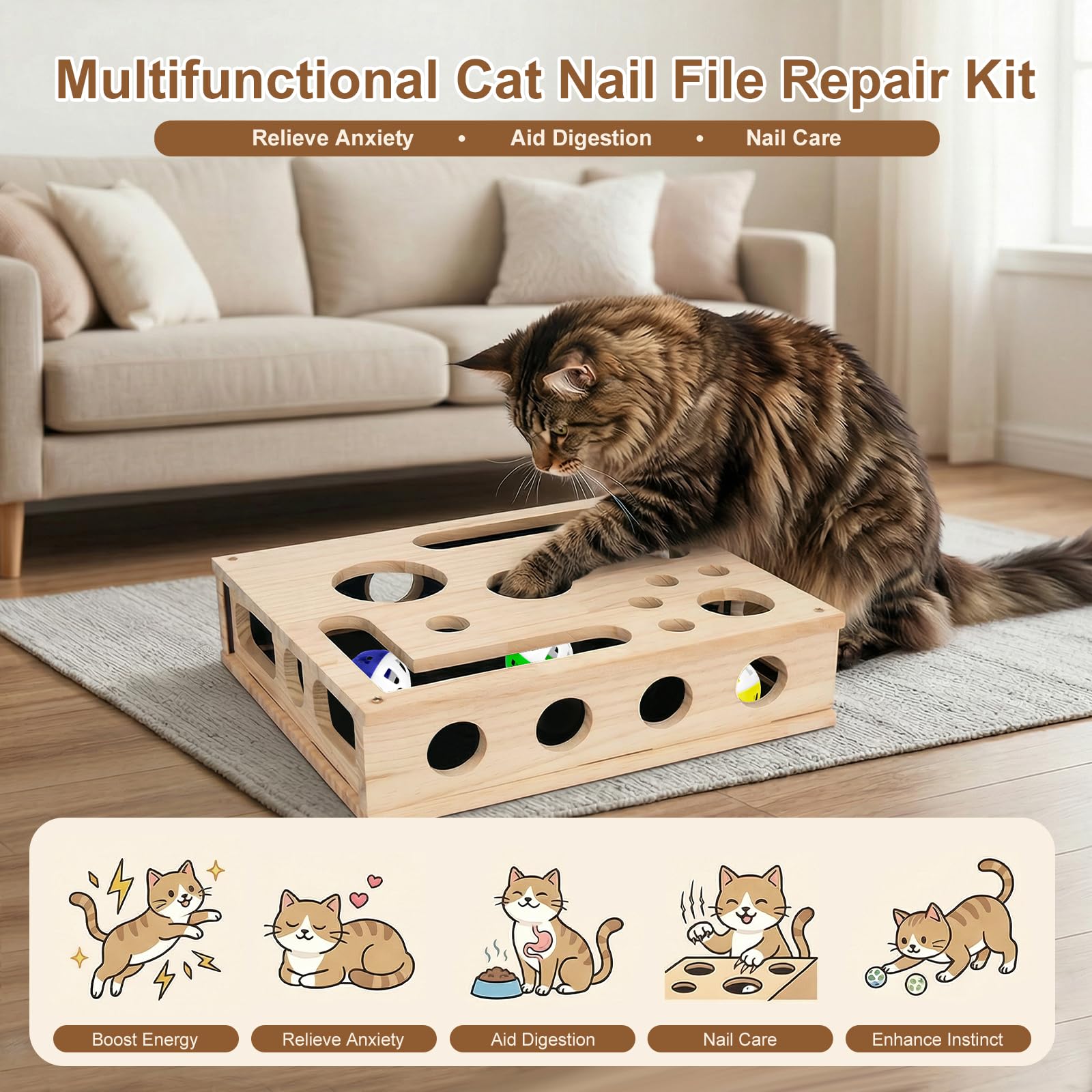 Wmbzxh puzzle compartments stimulate curiosity during scratching