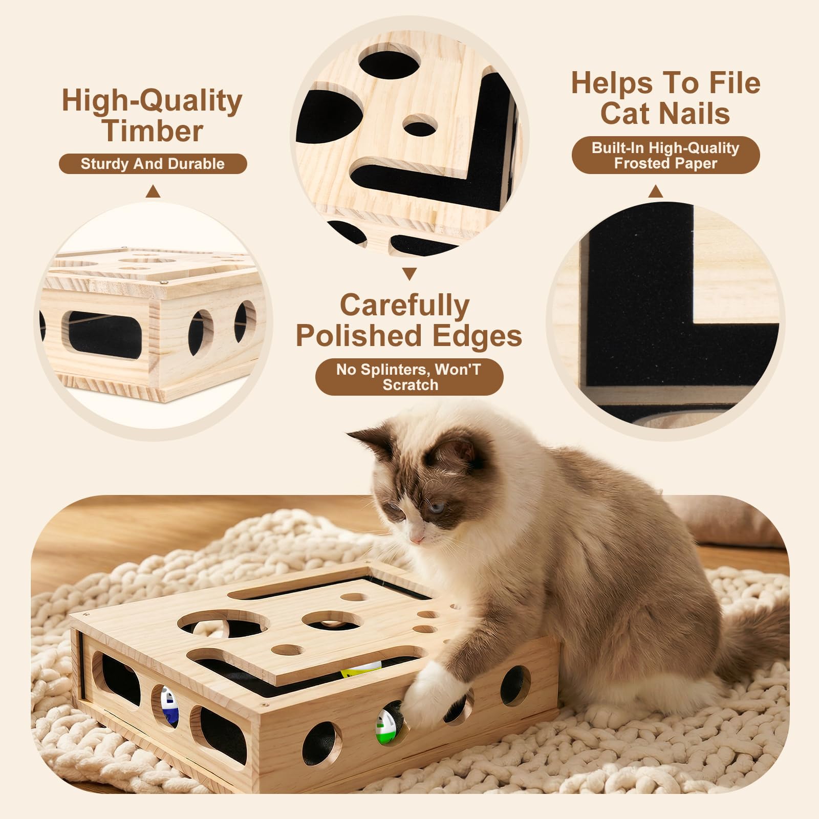 Wmbzxh solid wood construction of the enrichment box for durability