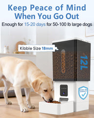 Wnfuo large dog feeder with camera, side view, two-way communication