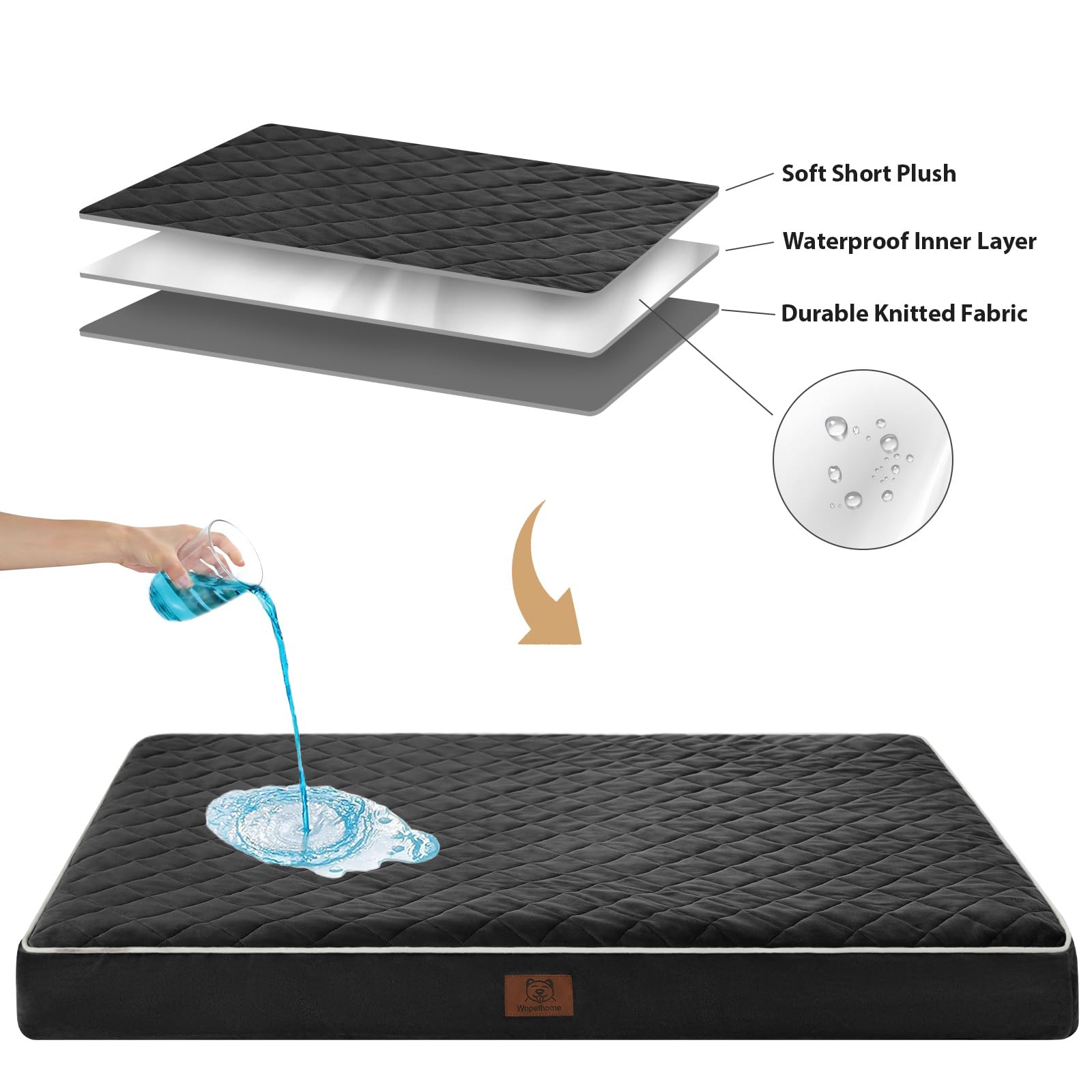 WNPETHOME anti-slip bottom keeps the bed in place during play