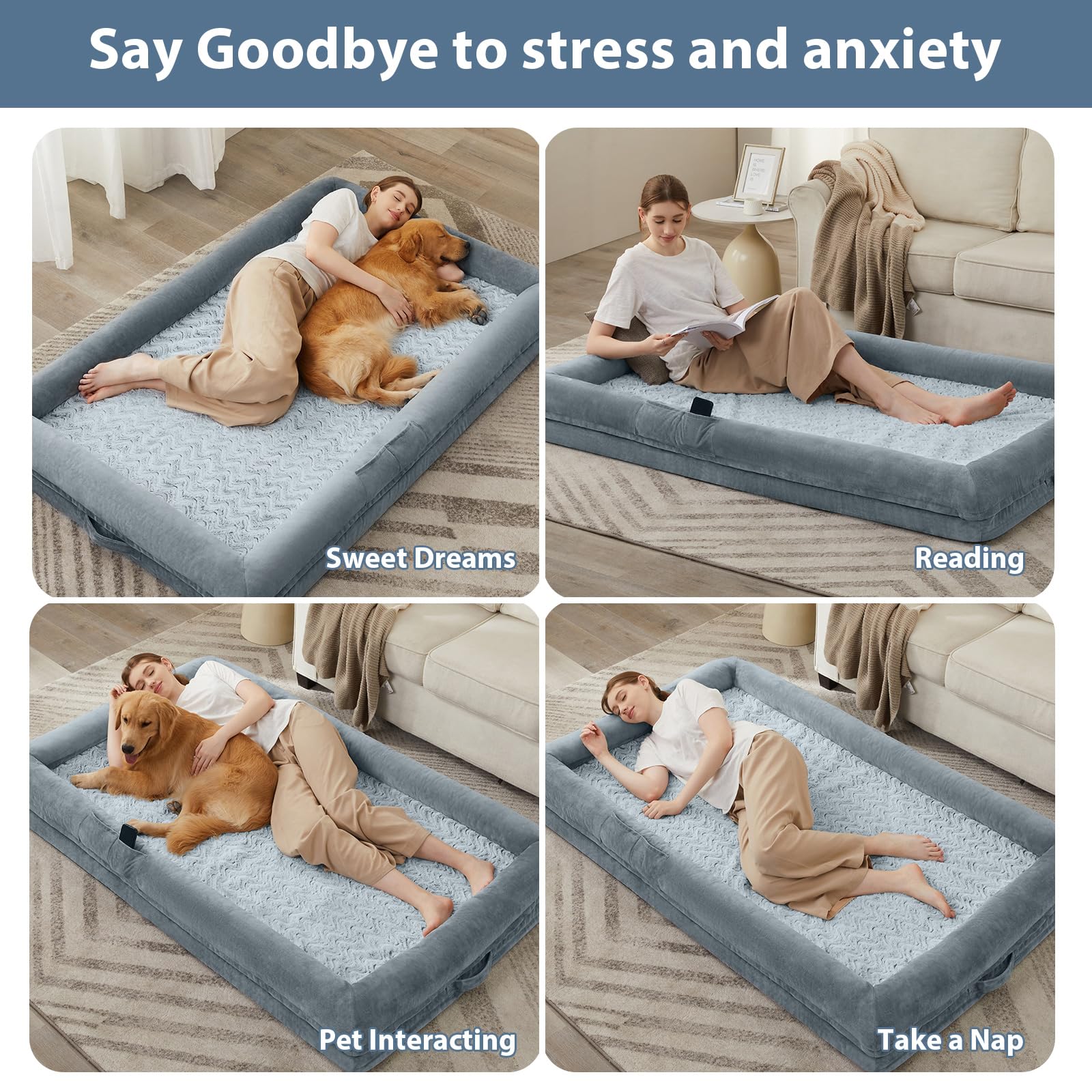 WNPETHOME large 71x46 inch bed suits big dogs up to 200 pounds.