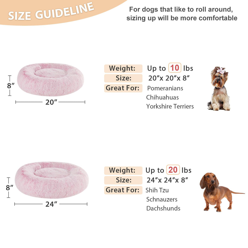 WNPETHOME calming donut bed light pink color adds gentle, cozy home décor