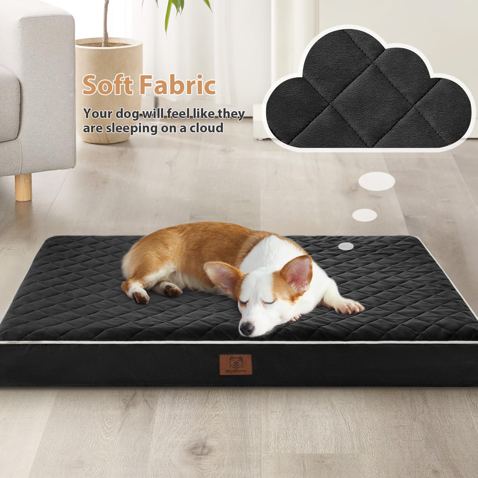 WNPETHOME washable cover with L-shaped zipper for easy cleaning.