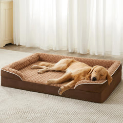 WNPETHOME large dog bed with rose plush cover for cozy comfort