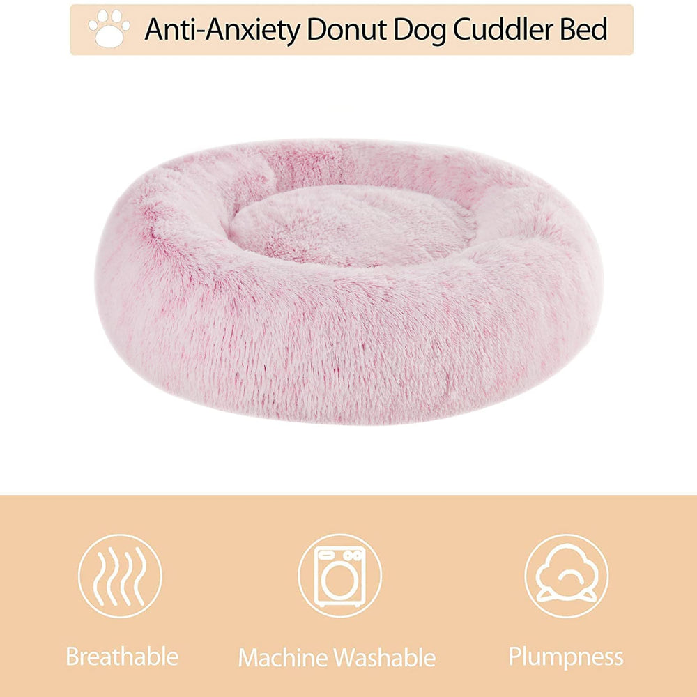 WNPETHOME donut bed pet resting inside for secure lounging