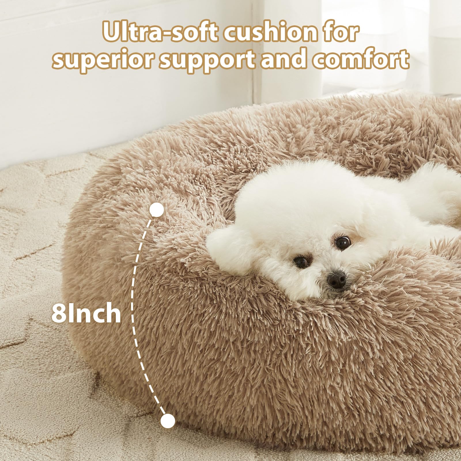 WNPETHOME faux fur surface offers soft warmth that helps pets relax.