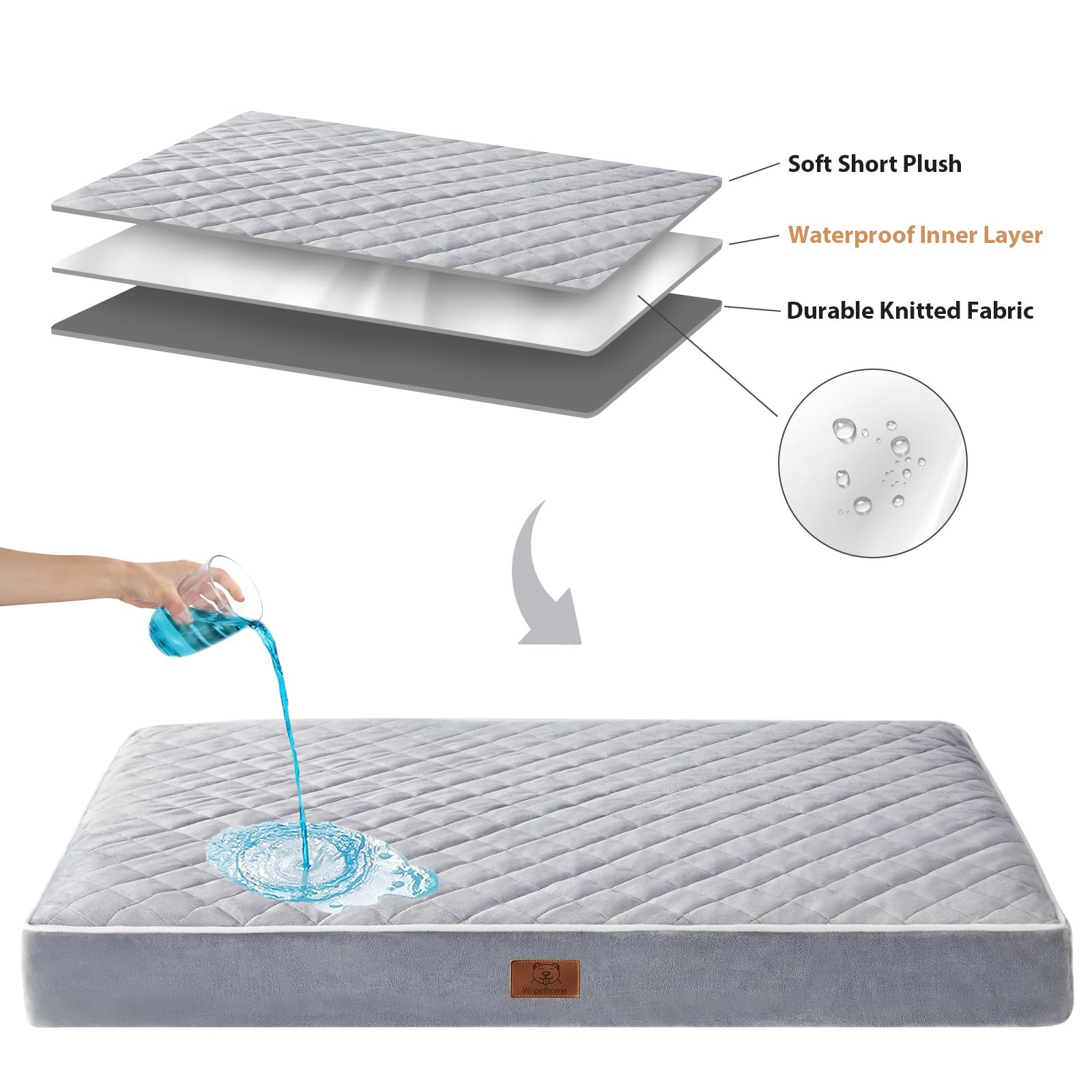 WNPETHOME 61x43 inch giant dog bed expands after opening for full shape